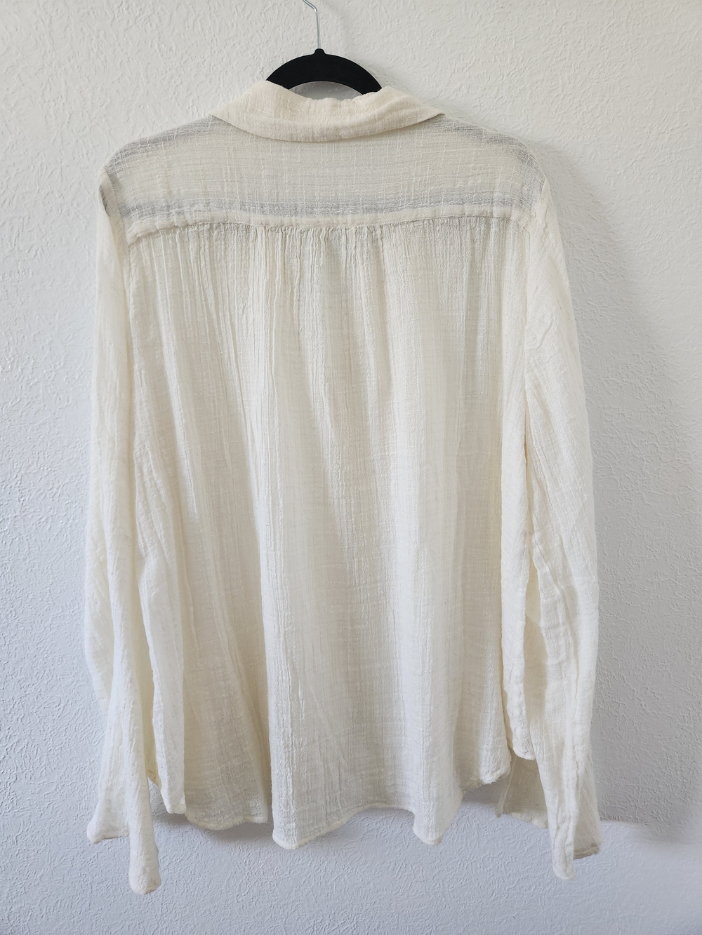Free People One Mila Button Down Shirt in Cream Color - Picture 4 of 12